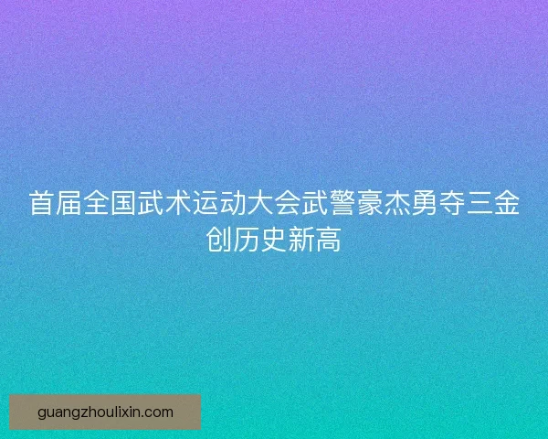 首届全国武术运动大会武警豪杰勇夺三金创历史新高