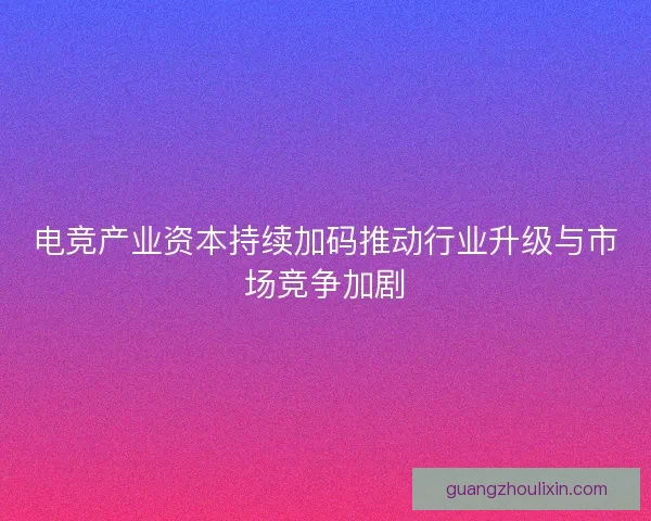 电竞产业资本持续加码推动行业升级与市场竞争加剧 电竞产业资本持续加码推动行业升级与市场竞争加剧